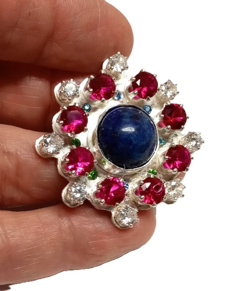 Judy Larson's CZ Explosion Necklace - , Holiday Designs, Cutting, Cutting Tool, Cutters, Filing, Finishing, How To Punch Holes, Hole Punching, Punch A Hole, Tumbling, Tumble, Tumbling Jewelry, Butane Torch, Soldering, Solder, Design, Drilling, Drill, Place the snapset prongs facing down